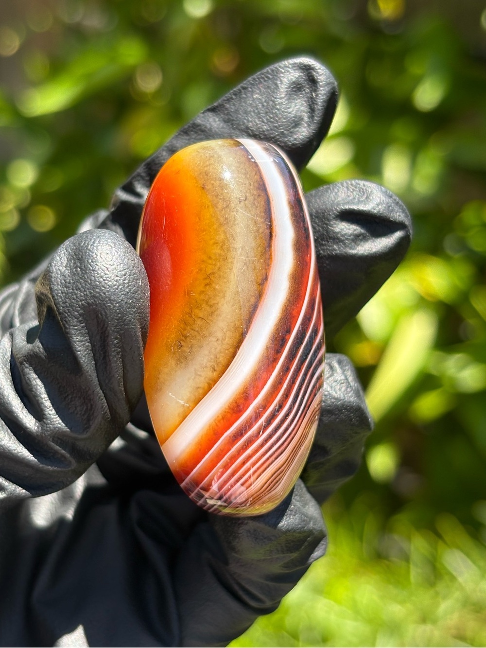 Discounted* Small Sardonyx Crystal Palm Stone with Minor Imperfections